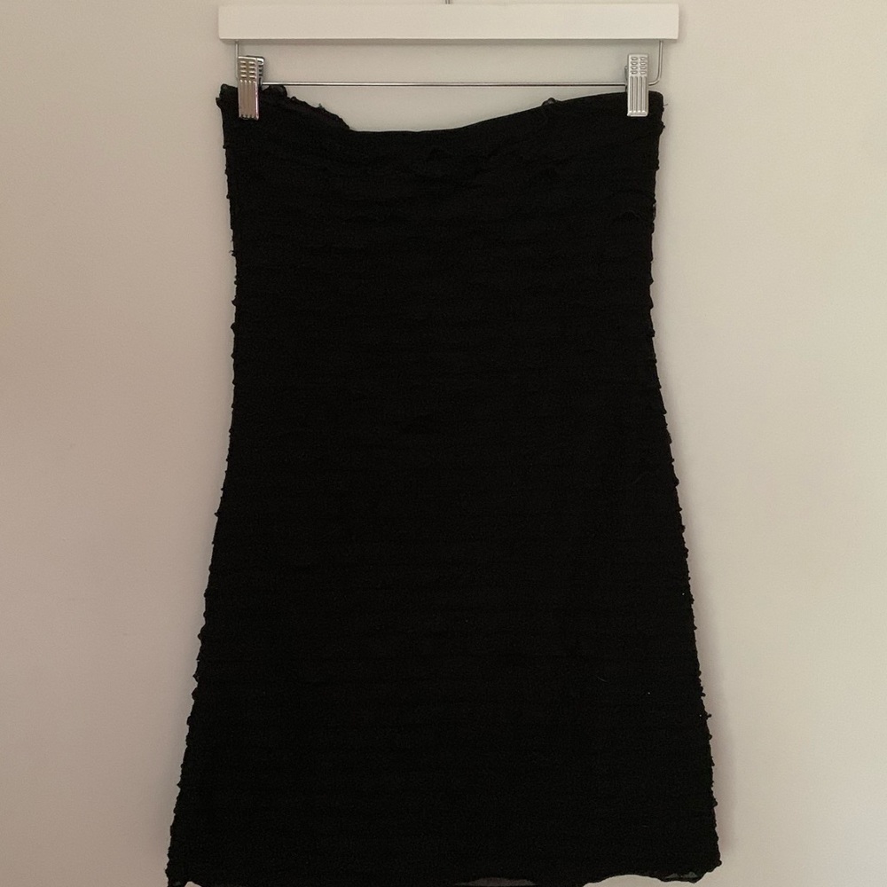 Black Italian Strapless Mini Dress